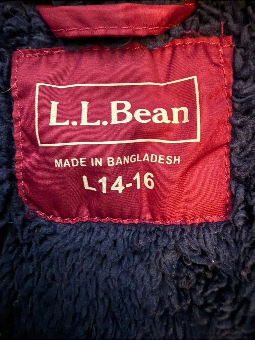 LL Bean Kids' Insulated Hooded Jacket - Berry